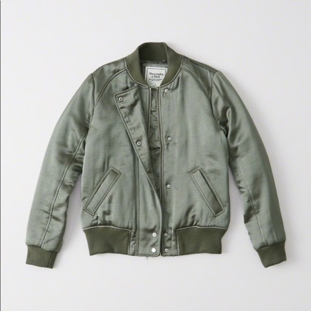 Abercrombie and Fitch Satin Effect Bomber Jacket L